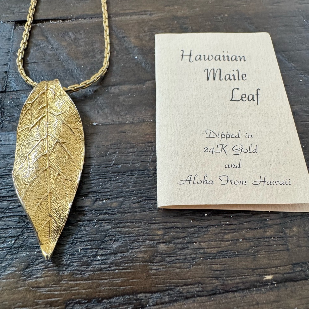 Gold Leaf Pendant and Necklace